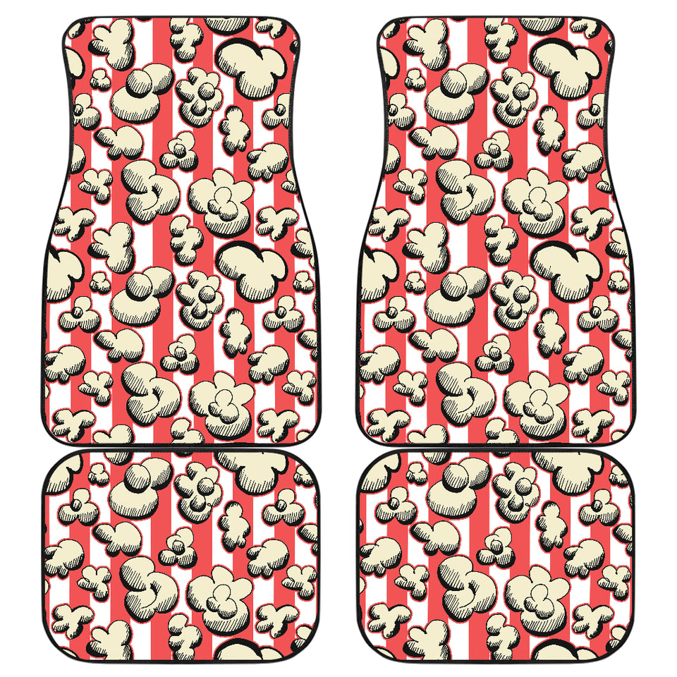 Popcorn Pattern Print Design 05 Front and Back Car Mats