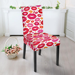 Lips Pattern Print Design 01 Dining Chair Slipcover