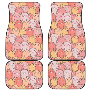 Pig Pattern Print Design 04 Front and Back Car Mats