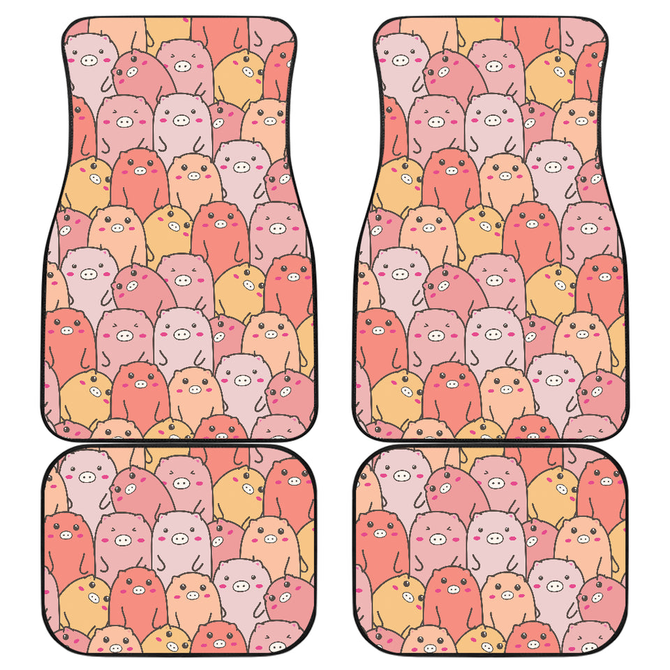 Pig Pattern Print Design 04 Front and Back Car Mats