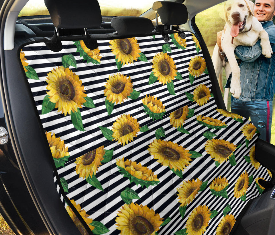 Sunflowers Ribbon Background Dog Car Seat Covers