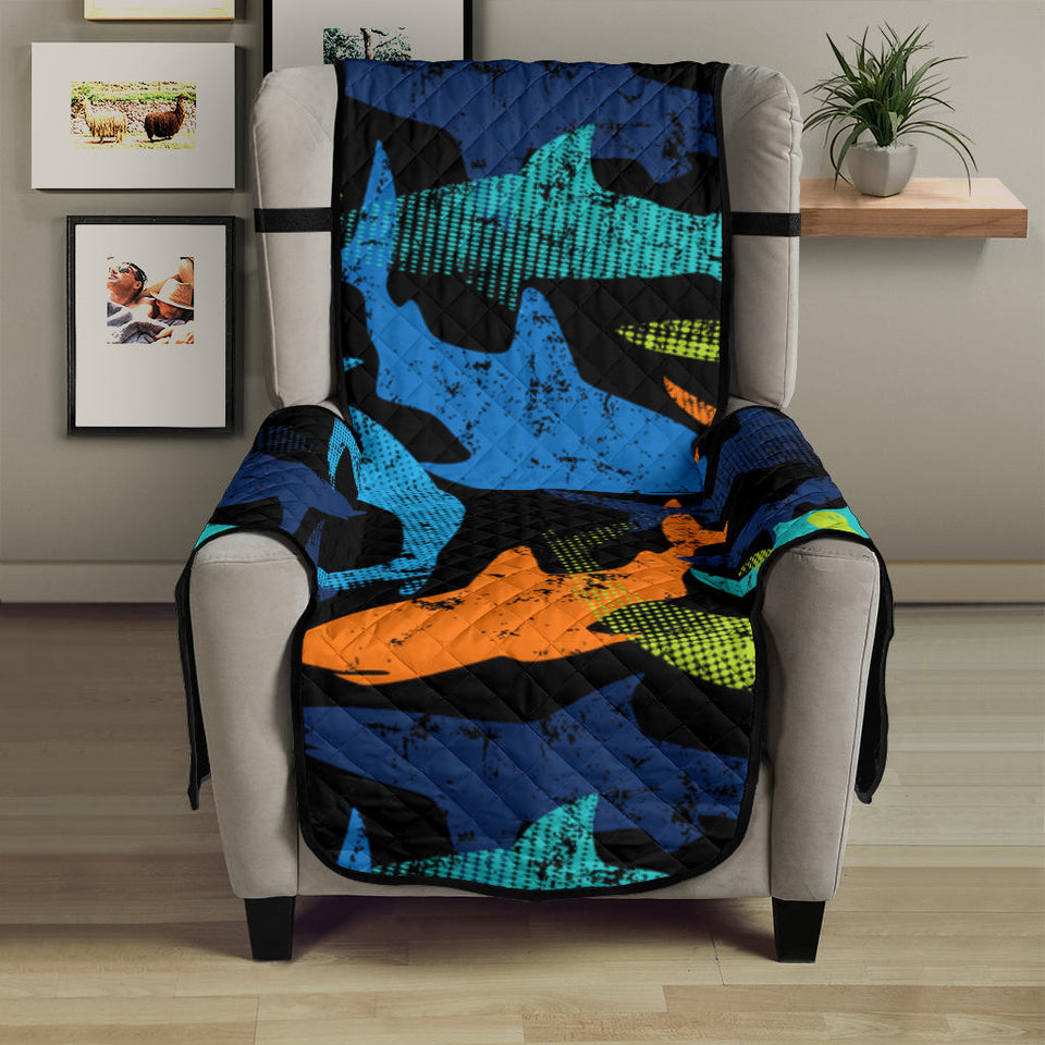 Colorful shark Chair Cover Protector