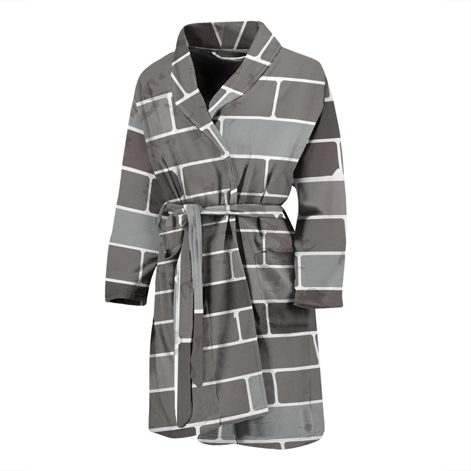 Brick Printed Pattern Print Design 05 Men's Bathrobe