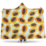 Watercolor Papaya Pattern Hooded Blanket