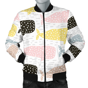 Whale Dot Pattern Men'S Bomber Jacket