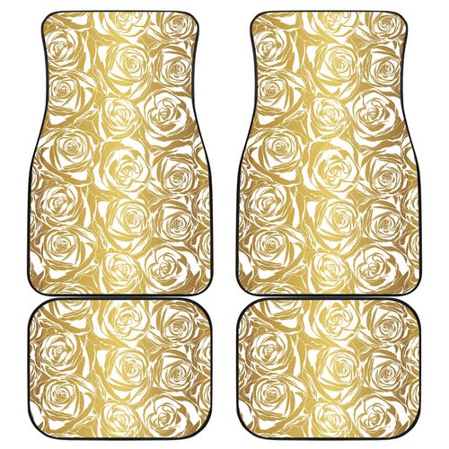 Rose Pattern Print Design 05 Front and Back Car Mats