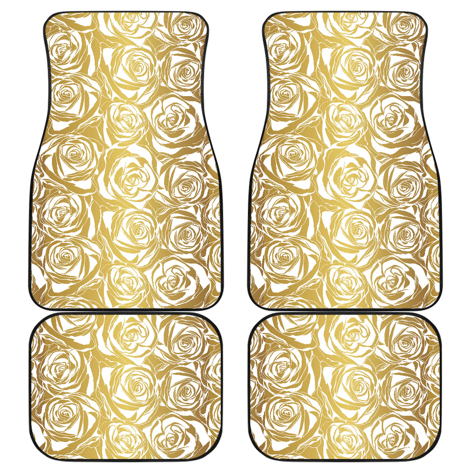 Rose Pattern Print Design 05 Front and Back Car Mats