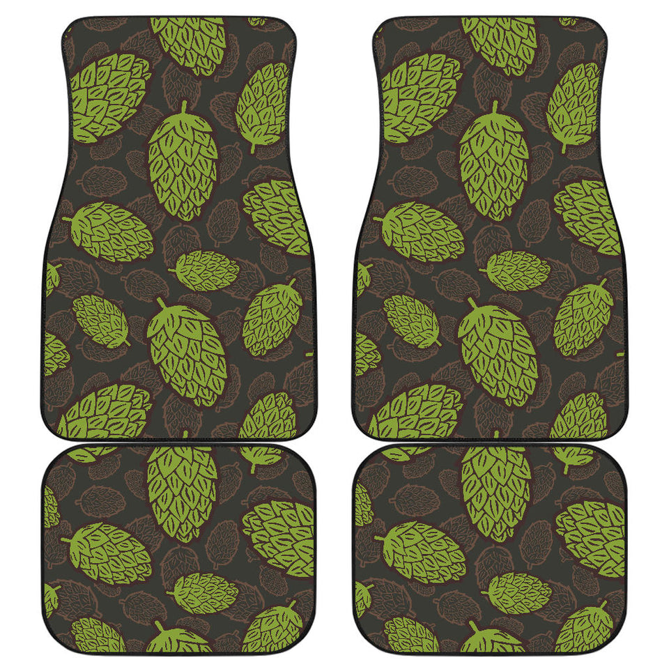 Hop Patter Black Background Front And Back Car Mats