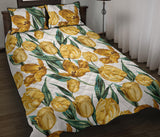 yellow tulips pattern Quilt Bed Set