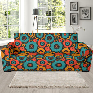 Gear Pattern Print Design 01 Sofa Slipcover