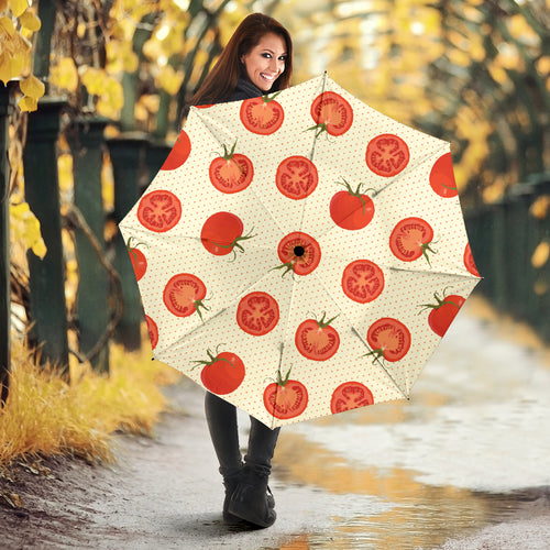 Tomato Dot Background Umbrella