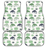 Chameleon Lizard Succulent Plant Pattern Front And Back Car Mats