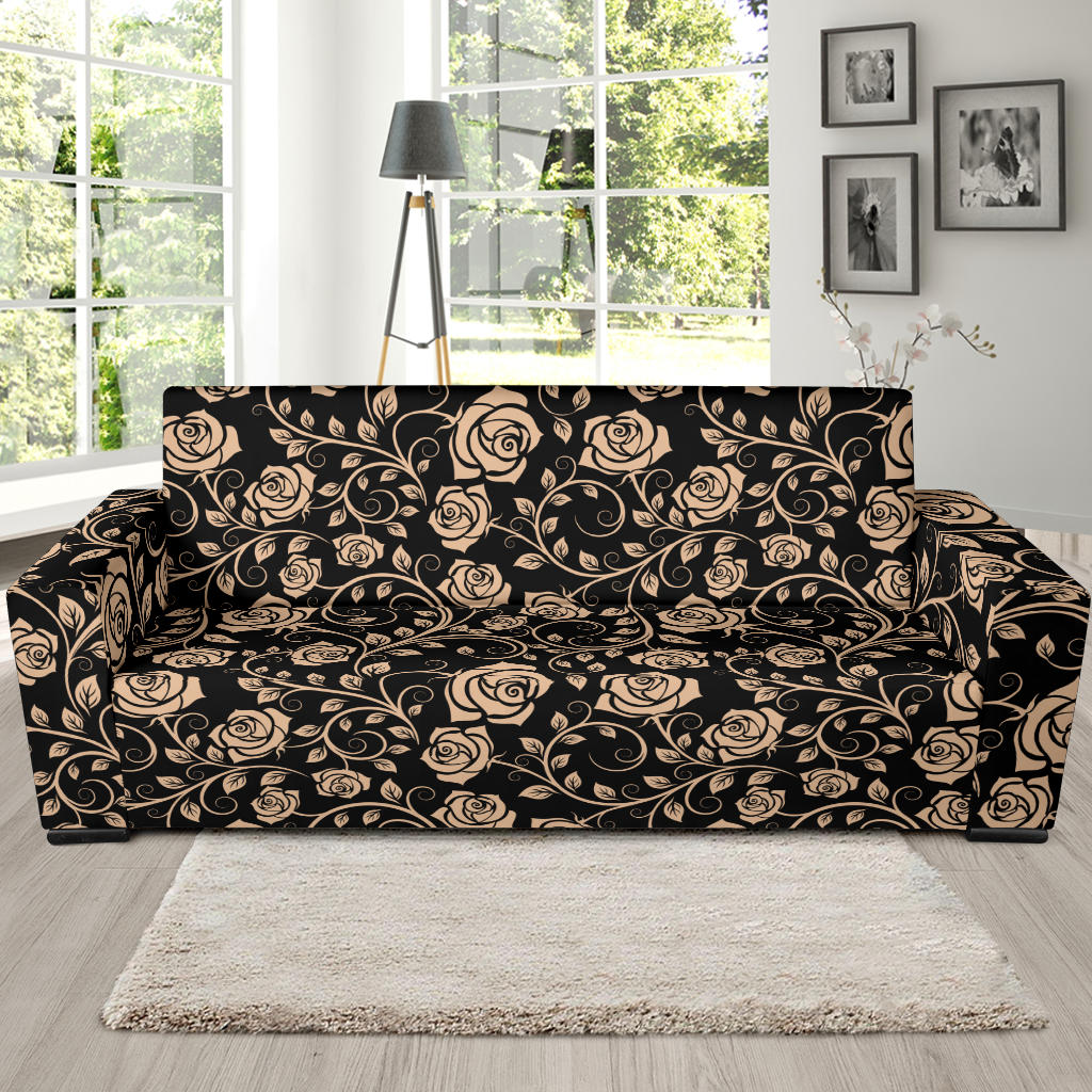 Rose Pattern Print Design 04  Sofa Slipcover