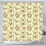 Windmill Wheat Pattern Shower Curtain Fulfilled In US