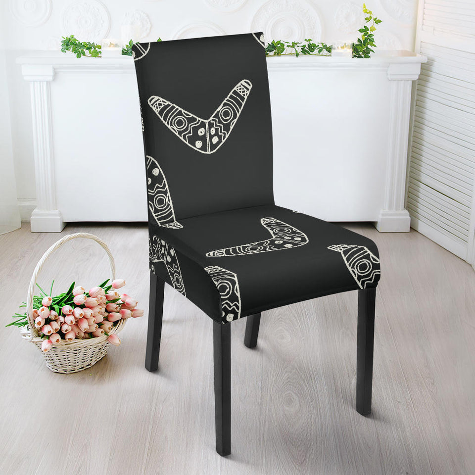 Hand Drawn Boomerang Australian Aboriginal Ornament Dining Chair Slipcover
