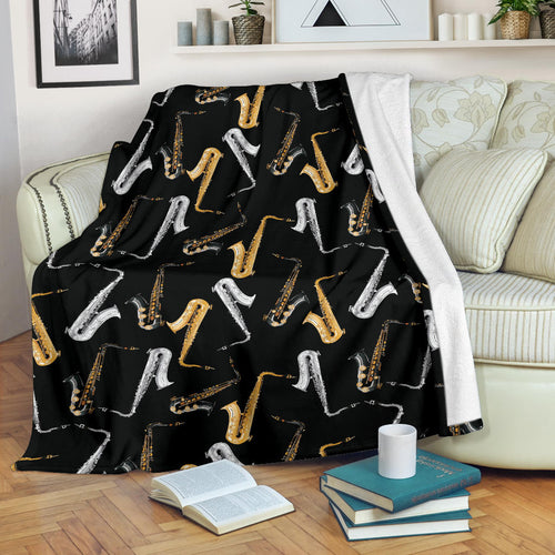 Saxophone Design Pattern Premium Blanket