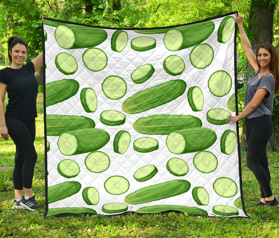 Cucumber Whole Slices Pattern Premium Quilt