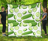 Cucumber Whole Slices Pattern Premium Quilt