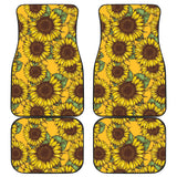 Sunflower Pattern Front And Back Car Mats