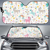 Colorful Unicorn Pattern Car Sun Shade