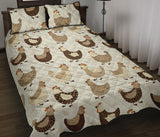 Cute rooster chicken cock Quilt Bed Set