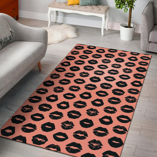 Lips Pattern Print Design 02 Area Rug