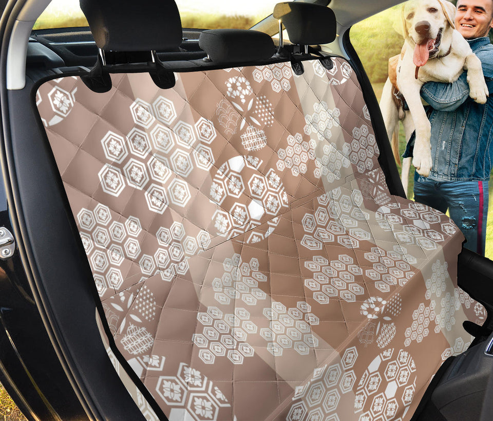 Beautiful Hexagon Japanese  Pattern Dog Car Seat Covers