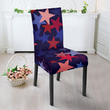 Red Blue Star Pattern Dining Chair Slipcover