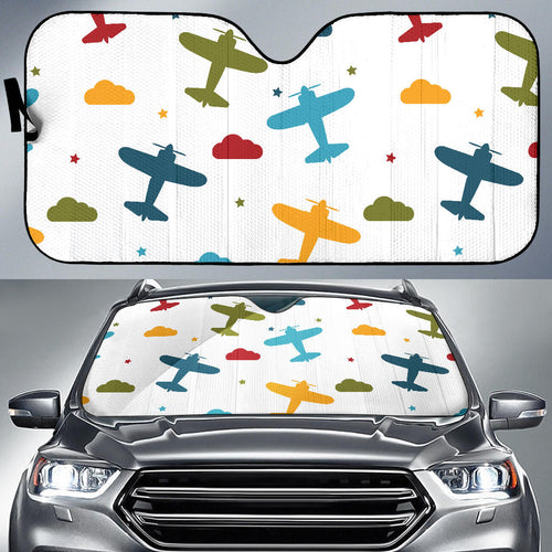 Airplane Star Cloud Colorful Car Sun Shade