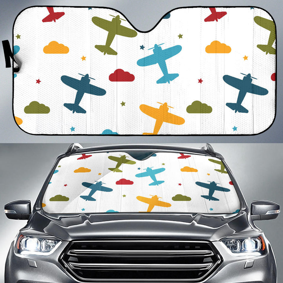Airplane Star Cloud Colorful Car Sun Shade
