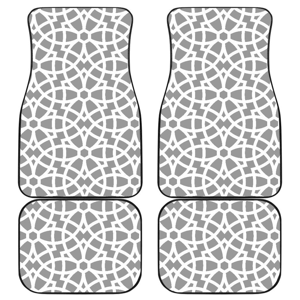Arabic Gray Pattern Front And Back Car Mats
