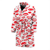 Lips Pattern Print Design 05 Men's Bathrobe