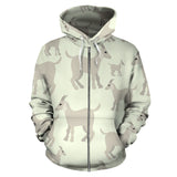 Little Young Goat Pattern Zip Up Hoodie