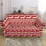 Dachshund Nordic Pattern Loveseat Couch Slipcover