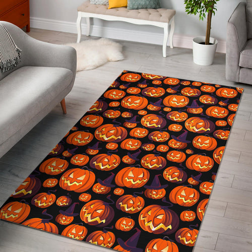 Halloween Pumpkin Pattern Area Rug