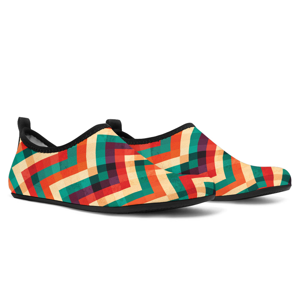 Zigzag  Chevron Colorful Pattern Aqua Shoes