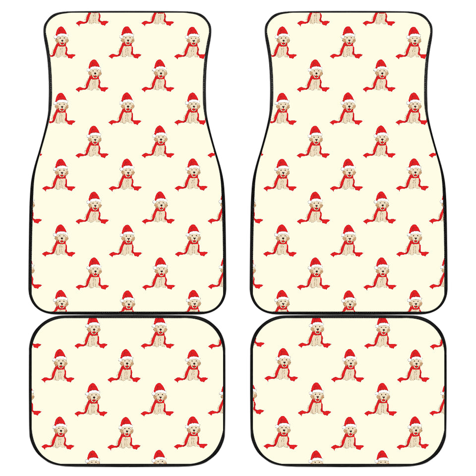 Golden Retriever Pattern Print Design 01 Front and Back Car Mats