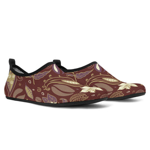 Coffee Bean Flower Pattern Aqua Shoes