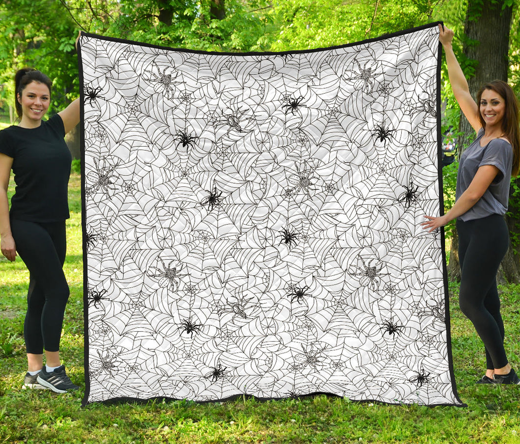 Spider Web Cobweb Pattern Premium Quilt