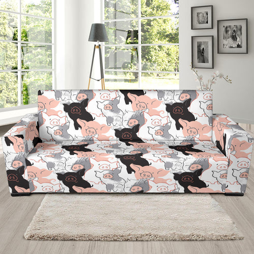 Pig Pattern Print Design 05  Sofa Slipcover