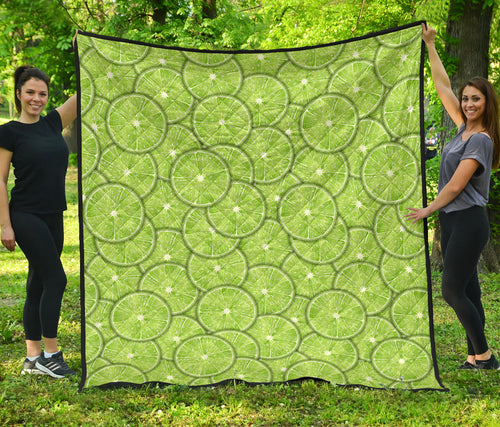 Slices Of Lime Pattern Premium Quilt