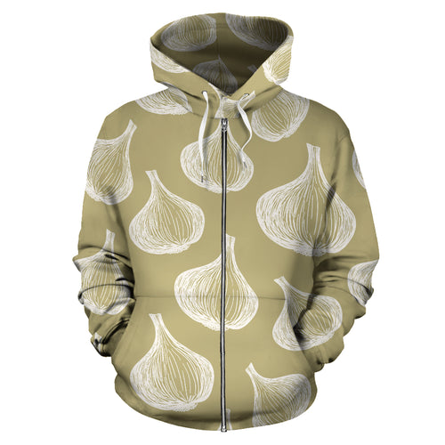 Garlic Design Pattern Zip Up Hoodie