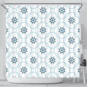 Nautical Steering Wheel Chain Shower Curtain Fulfilled In US