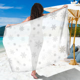 Snowflake Pattern White Background Sarong