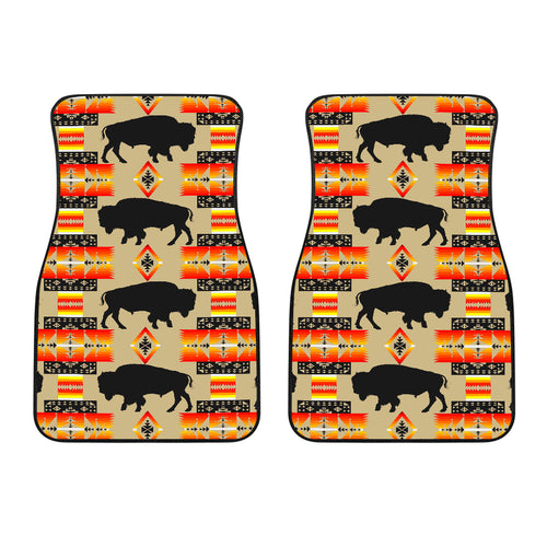 Seven Tribes Tan Buffalo Front Car Mats (Set Of 2)