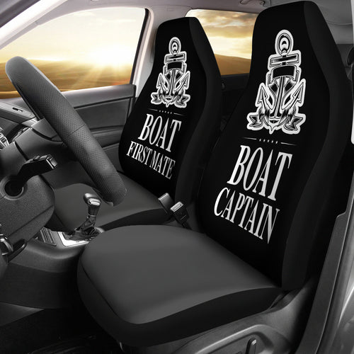 Car Seat Covers - Boat Captain And First Mate Black