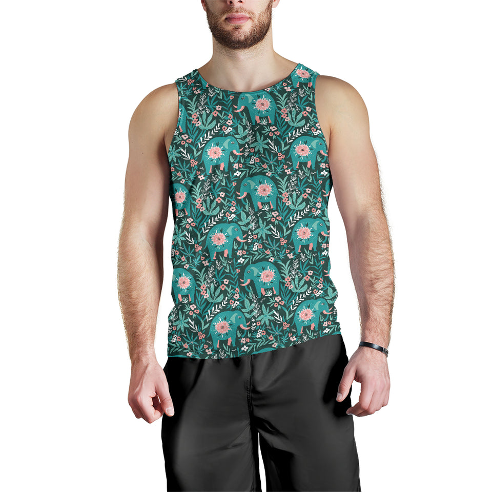 Elephants jungle pattern Men Tank Top
