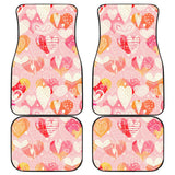 Hand Drawn Heart Design Pattern Front And Back Car Mats