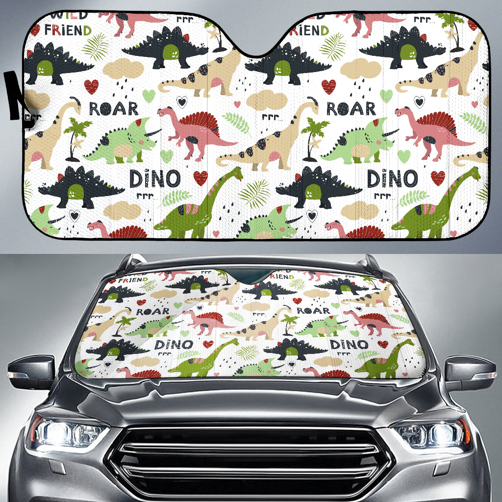 Cute Dinosaurs Pattern Car Sun Shade