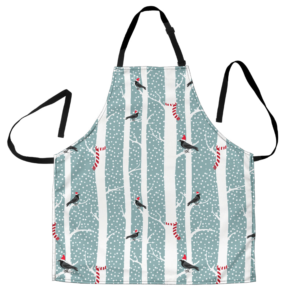 Crows Christmas Hat Scarf Adjustable Apron